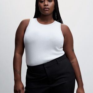 Mango White Ribbed Tank